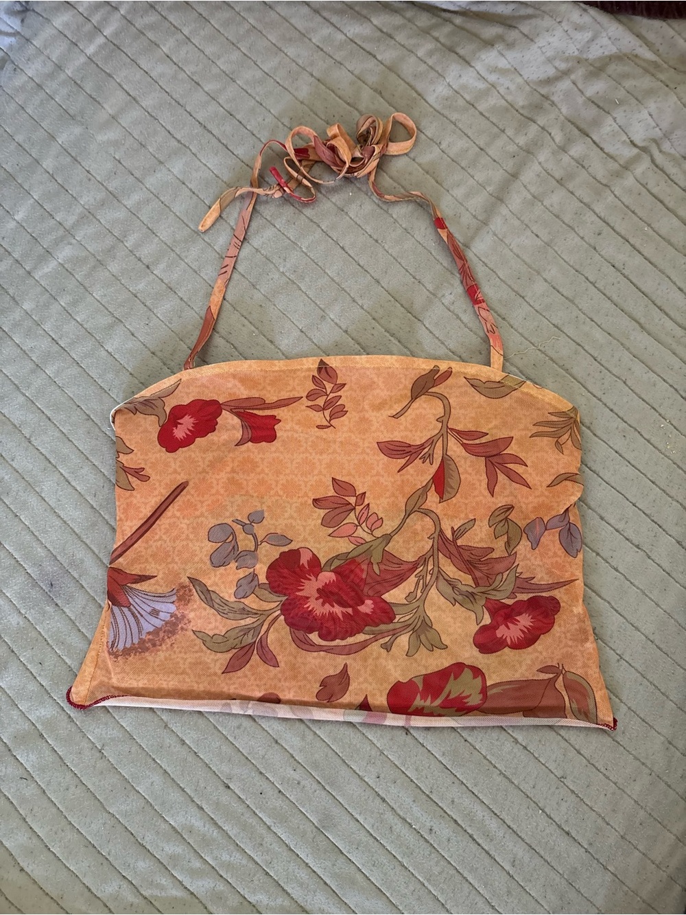Floral Peach Halter crop top